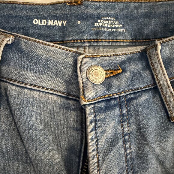 Old Navy Rockstar Super Skinny Jeans Size 8 | High Rise Stretch Denim Blue - Picture 4 of 4